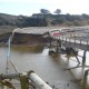 Voirie de la RD.129 détruite dans la baie de Cayola aux Château d'Olonne dans le cadre d'une étude hydraulique